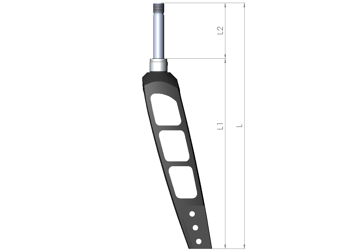 Lenkradgabel Größe 3 L1 190mm schwarz