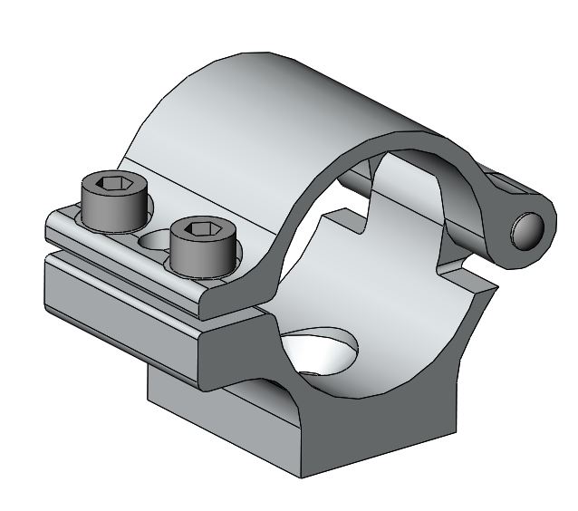 Klemmblock Rohr Ø40mm schwarz