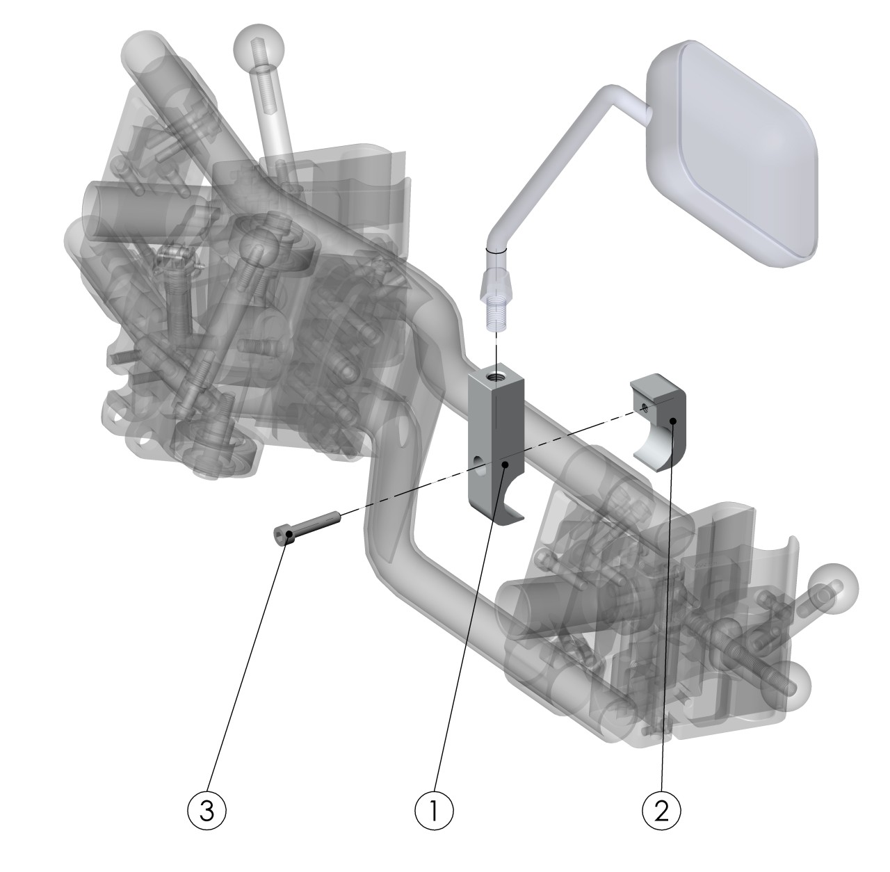 Rückspiegel Klemmhalter Ø25mm zur