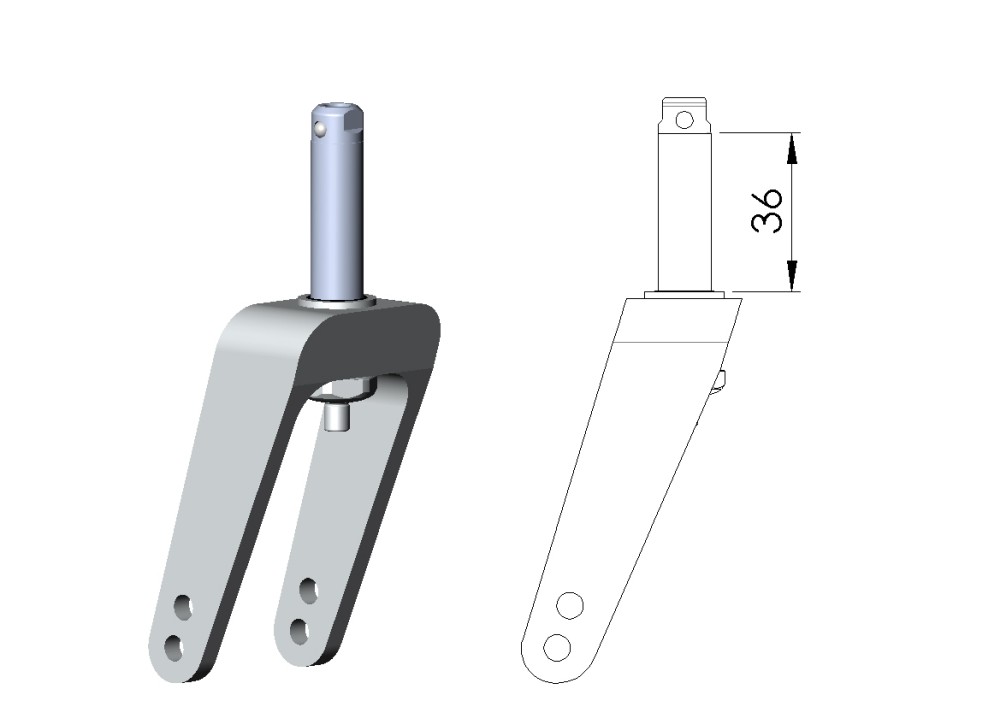 Lenkradgabel kurz 36 Heavy Duty
