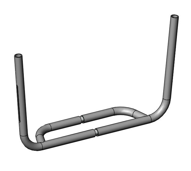 Fußbügel mit Rohrauflagebügel "V-Form"