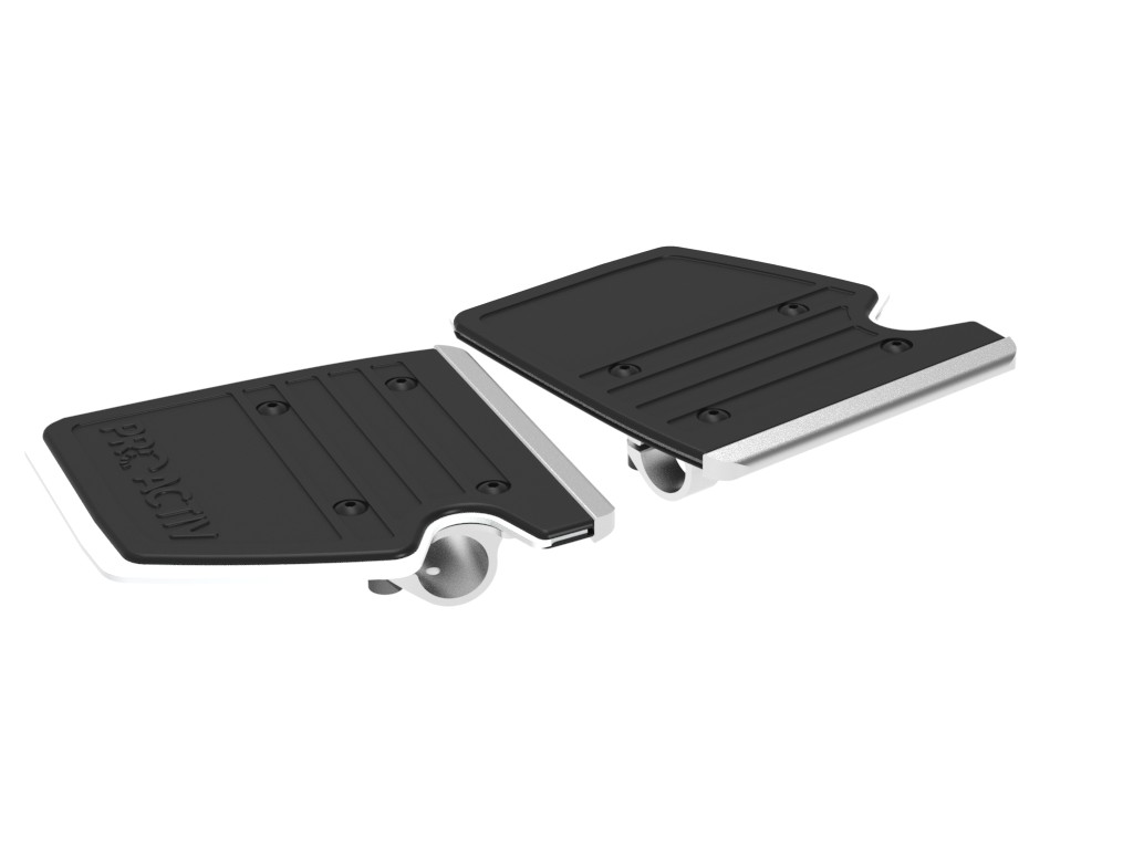 Geteilte Fußbrettauflage gummiert