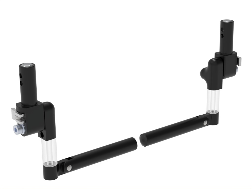 Fußbügel nach hinten hochfaltbar