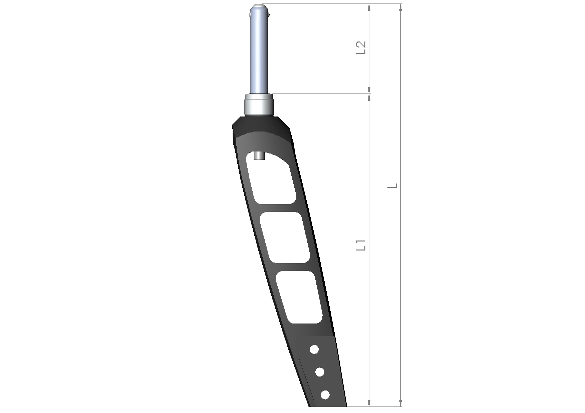 Lenkradgabel Größe 3 L1 190mm schwarz