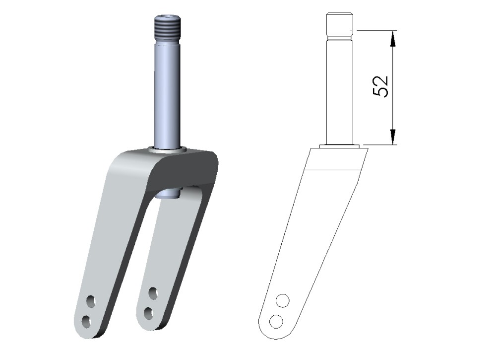 Lenkradgabel kurz 52 Heavy Duty