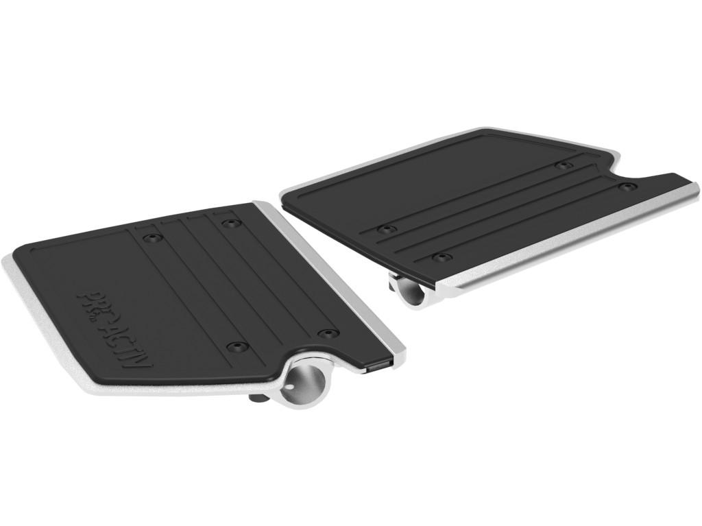 Geteilte Fußbrettauflage gummiert