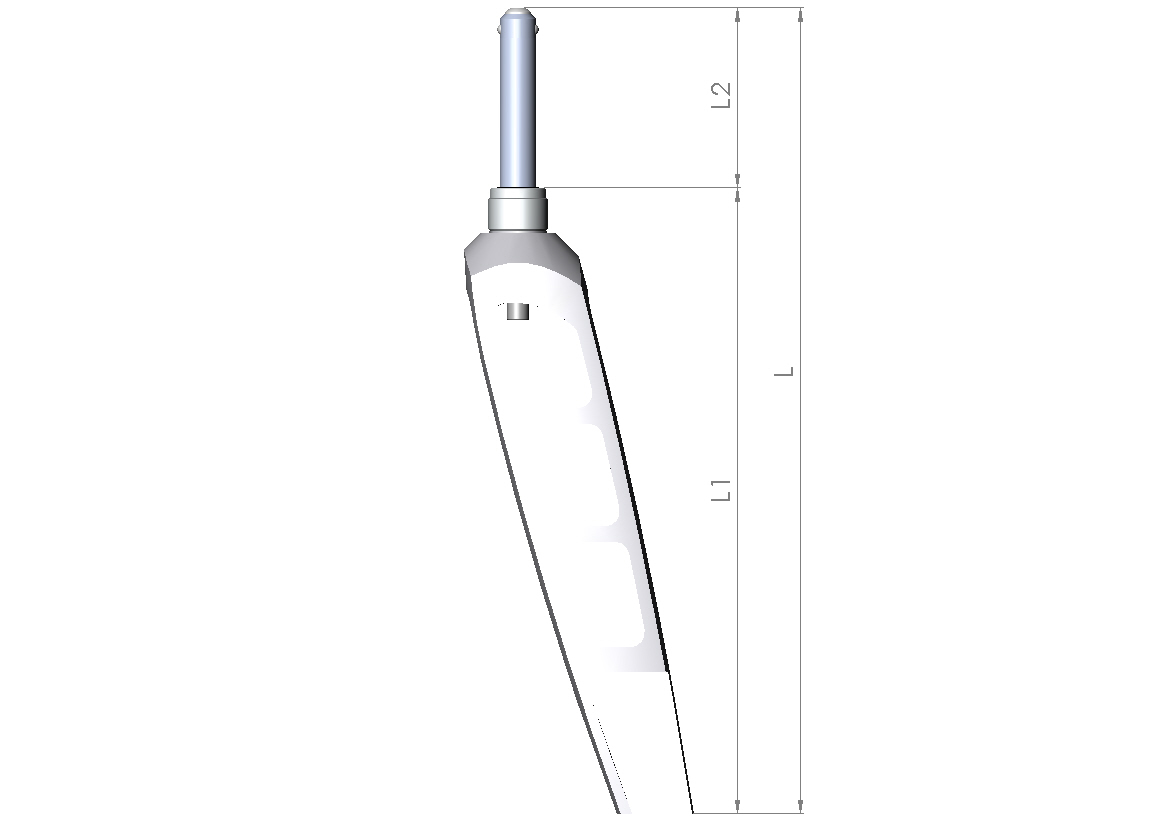 Lenkradgabel Größe 3 L1 190mm silber